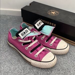 Converse low tops- purple/pink with double tongue